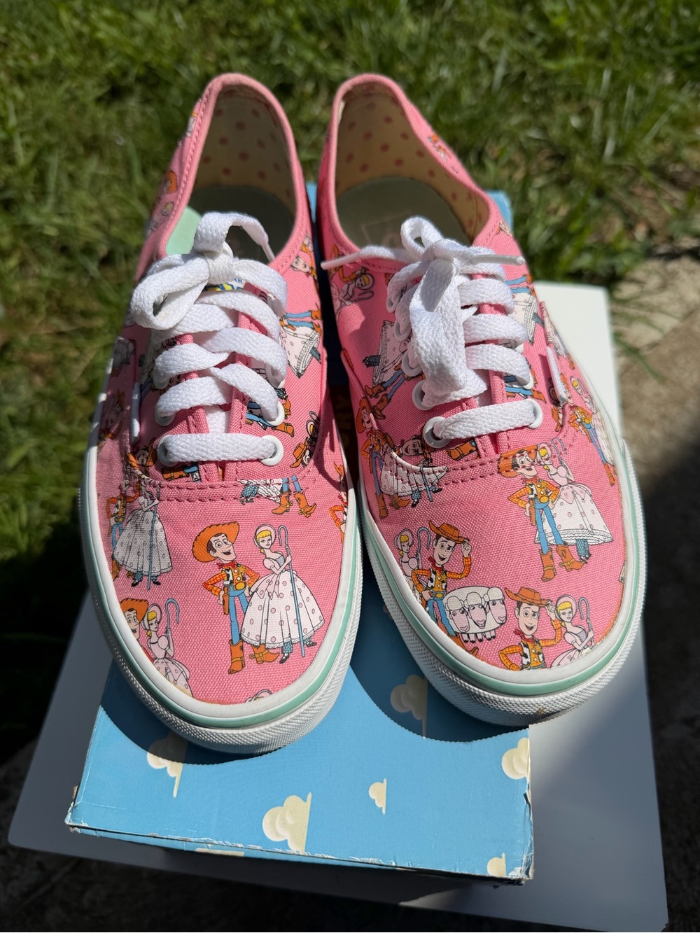 Vans x Disney Pixar Toy Story Woody & Bo Peep Authentic Sneakers Pink Size 8